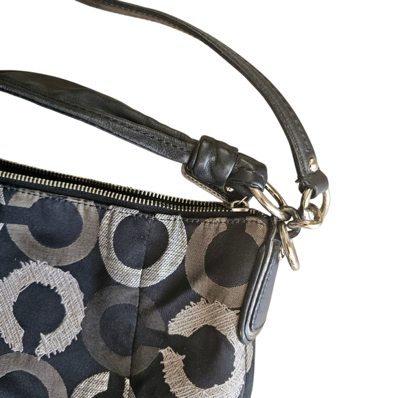 Coach Kristin Y2k Jaquard Fabric Embroidered OP Art Hobo Shoulder Bag - Picture 4 of 9